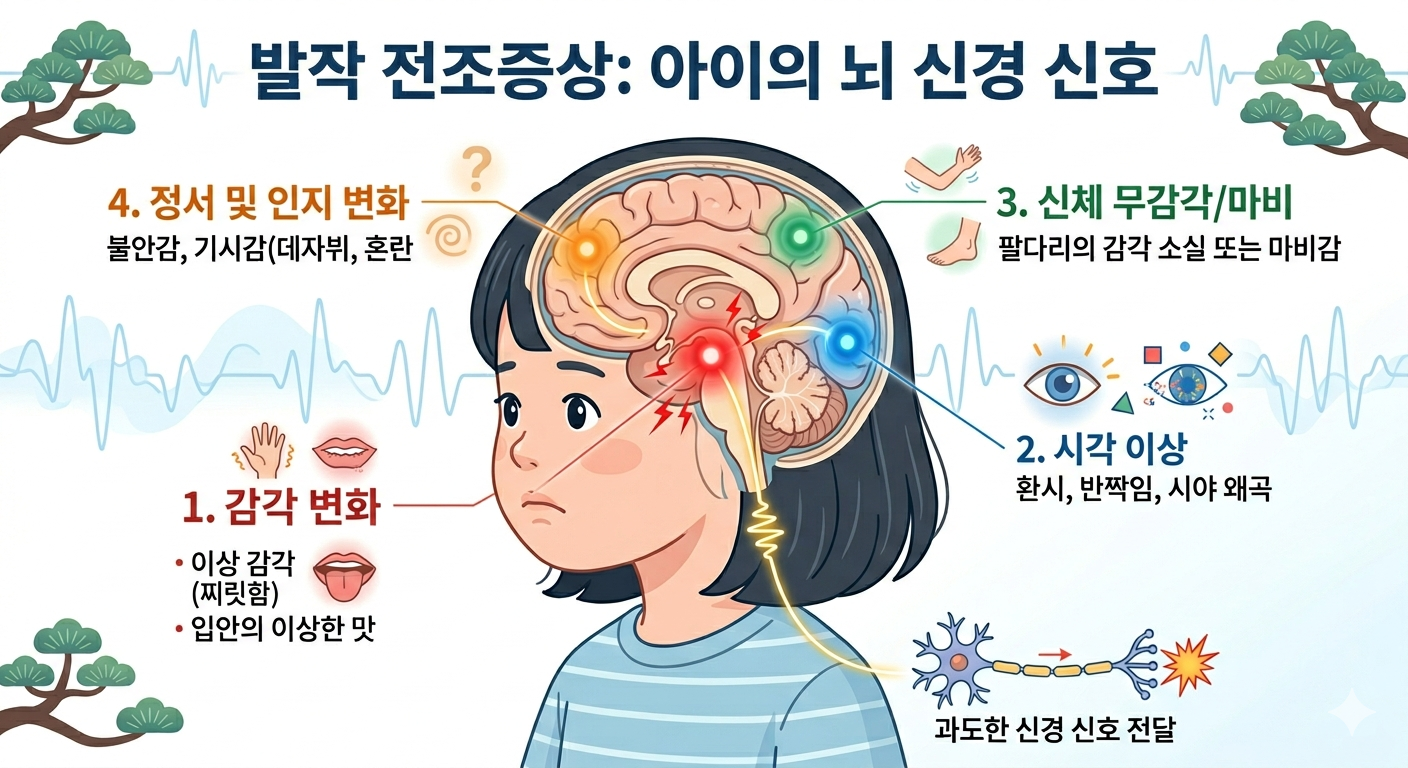 발작 전조증상을 설명하는 뇌 신경 신호