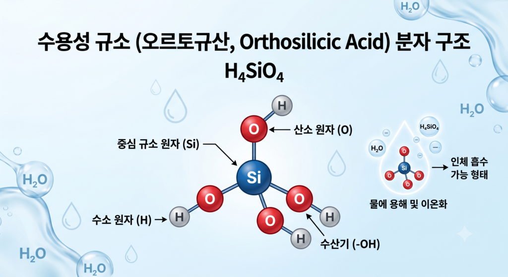 수용성 규소 분자 구조 일러스트