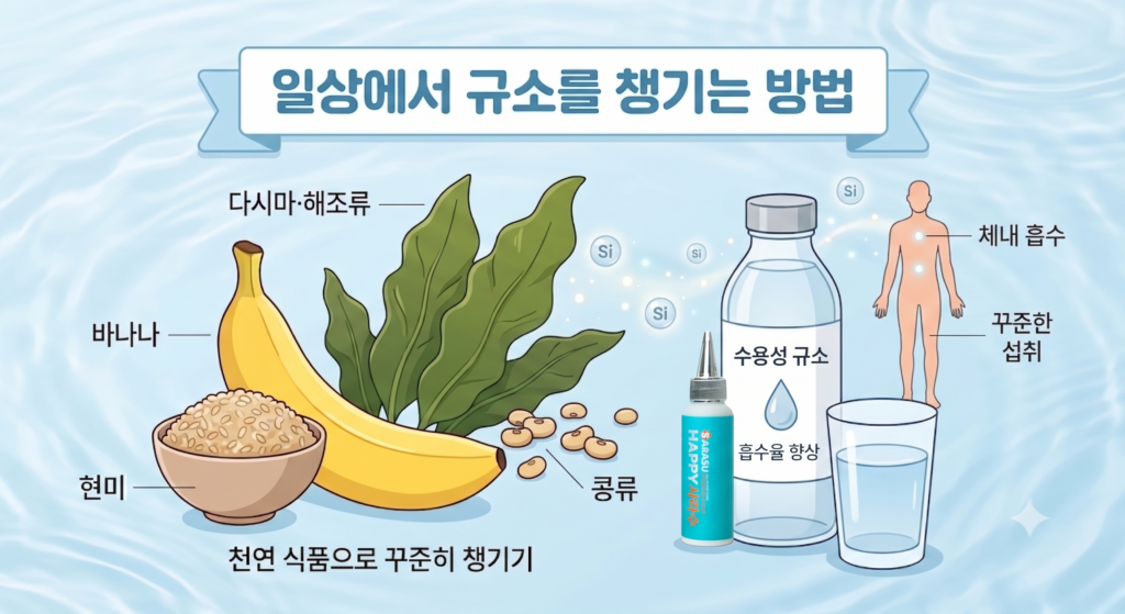 규소가 풍부한 현미 다시마 바나나 사라수 식품