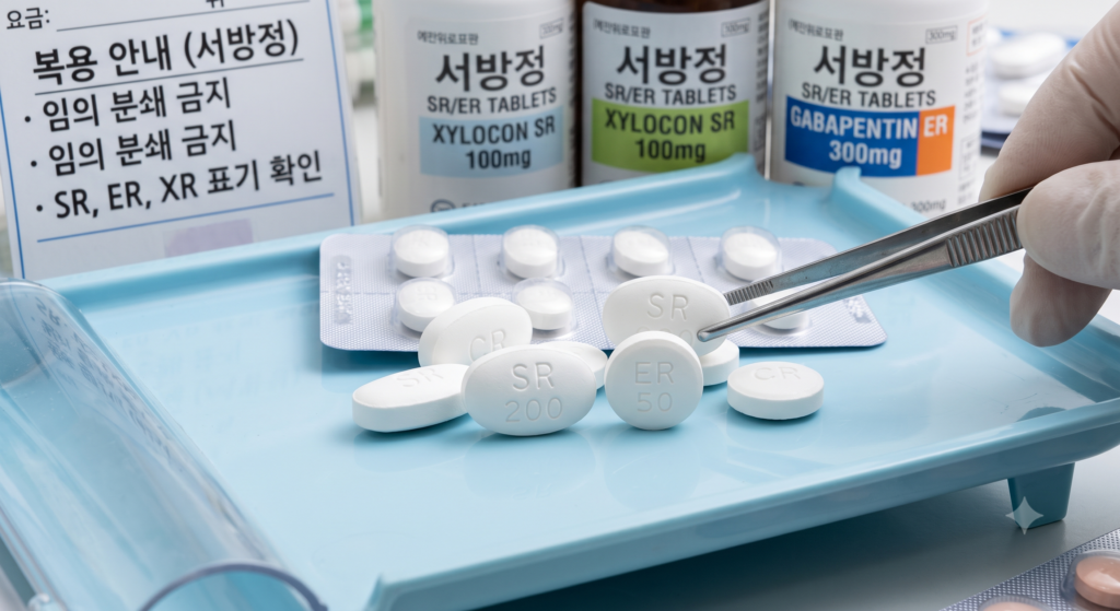 서방정 정제 약 알약 클로즈업